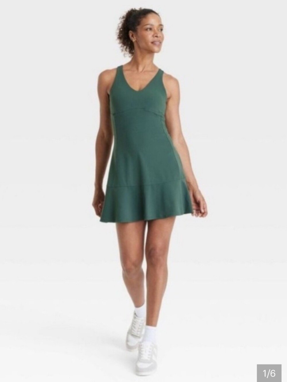 All in Motion Target Olive Green V-Neck Sleeveless Mini Dress Size XS Like New